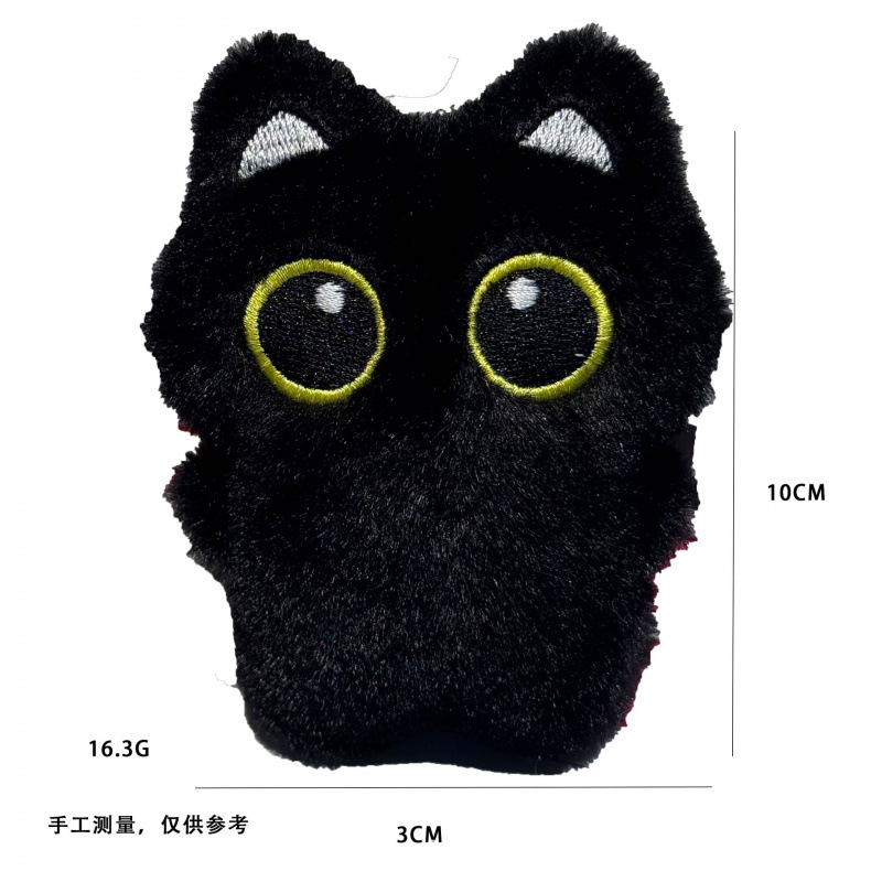New Black Cat Plush Doll Pendant Cat Toy Ornament Couple Gift Squeaky Doll Wholesale