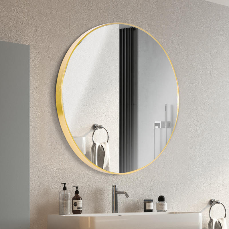 New in stock bathroom mirror with shelf bathroom garden mirror wall hanging bathroom round makeup mirror wholesale