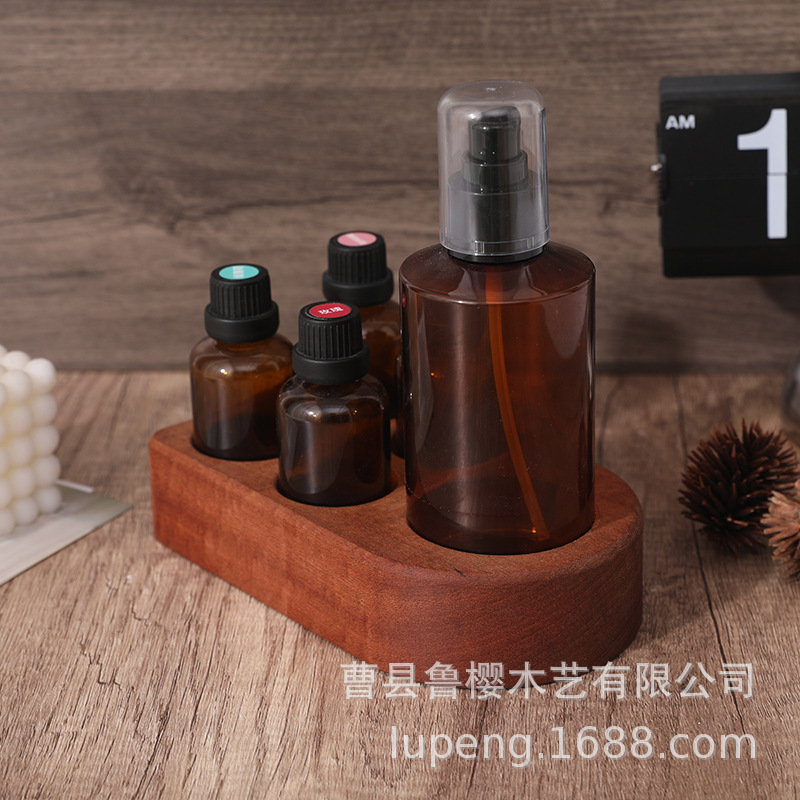 Spot Solid Wood Essential Oil Storage Rack Simple Desktop Organizer Wooden Storage Box Doterra Display Box Hot Sale
