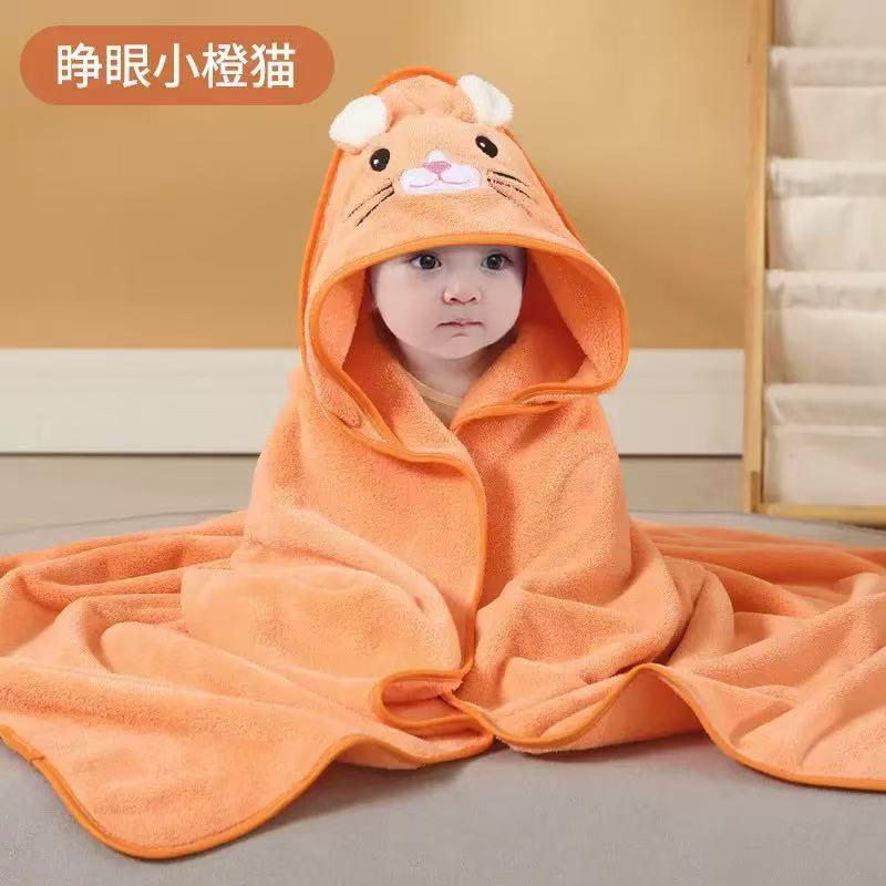 Children's Bath Towel Wholesale Wearable Newborn Baby Hooded Cloak Cartoon Baby Cloak Newborn Delivery Room Quilt