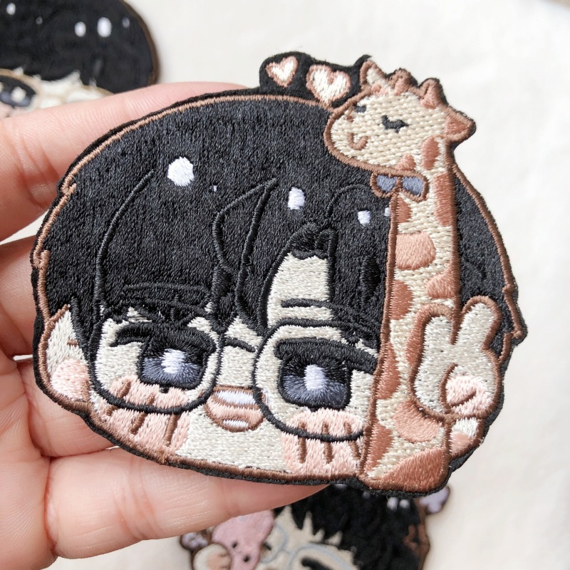 Treasure No. 1 Cute Embroidered Cartoon Avatar Bangs Velcro Support Customization with Pictures and Samples Large Quantity and Excellent Price