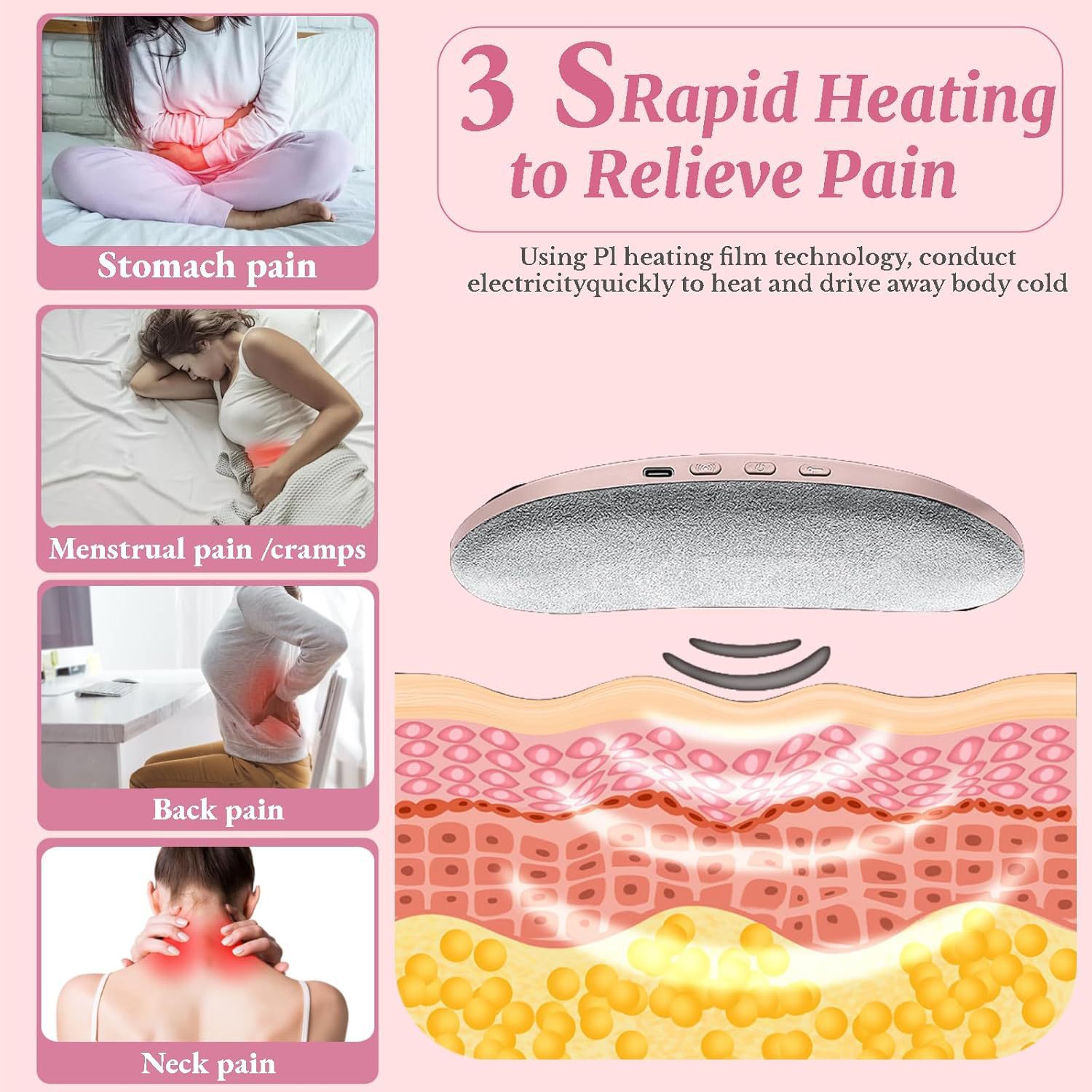 Electric Heating Belt for Menstrual Pain Relief, Suitable as a Birthday Gift for Girls
