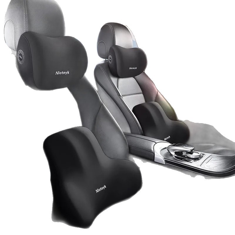 Spot Car Headrest, Waist Pillow, Neck Pillow, Waist Cushion Set, Memory Foam Lumbar Support, Driving for Long Periods of Time Without Fatigue, Waist Support