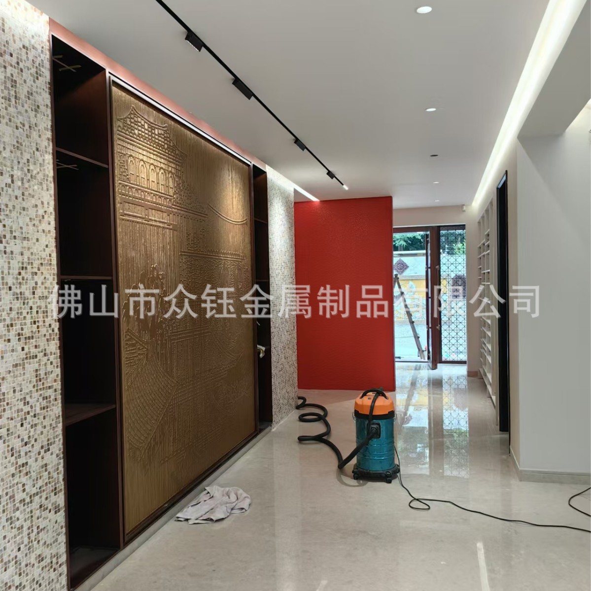 Villa Home Decoration Interior Decoration Stainless Steel Screen Relief Mural Living Room Screen Background Tv Niche