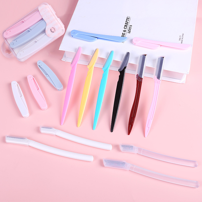 Manufacturers women's macro shaving blade beauty tools foldable anti-scratch eyebrow shaving knife eyebrow scraper wholesale