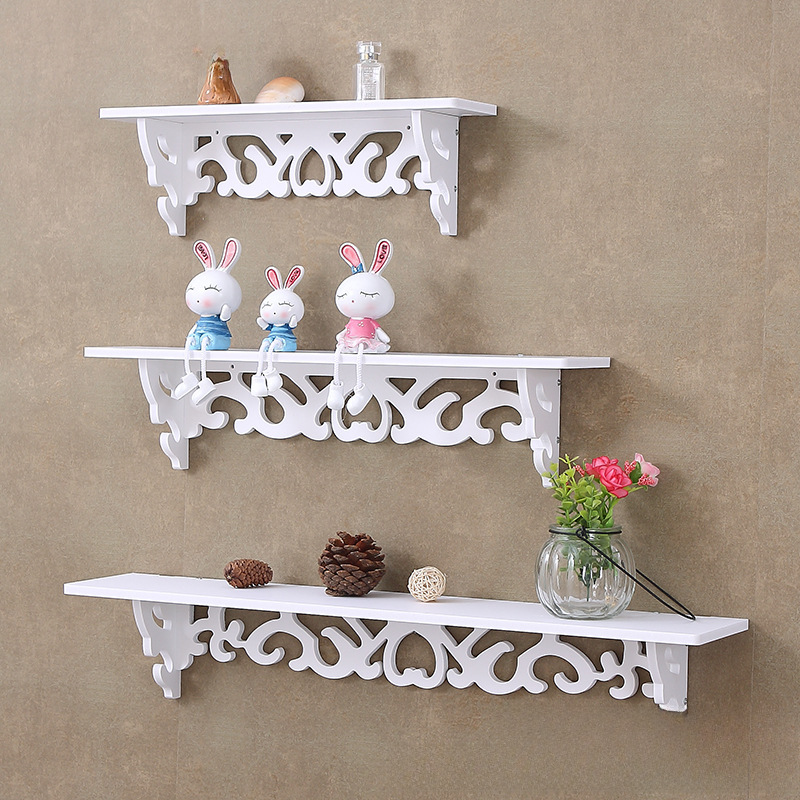 PVC wall shelf non-perforated laminate wall hanging wall shelf TV wall decoration one-word partition board