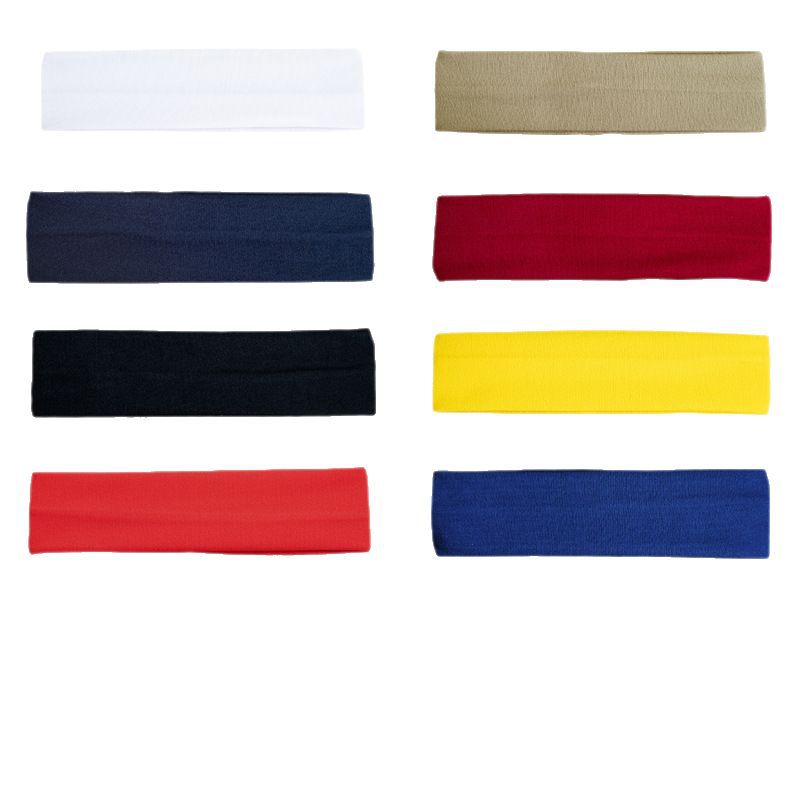Solid Color Sports Headband Yoga Elastic Fitness Running Style Multi-Color Headband Sweat-Absorbent Cotton Headscarf Face Wash Headband