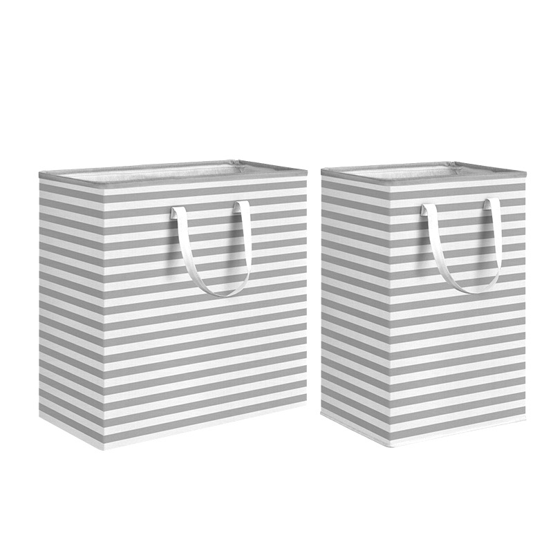 Cross-border Amazon Fabric Storage Bag Fabric Storage Basket Folding Dirty Clothes Basket Striped Dirty Clothes Cotton Quilt Moving