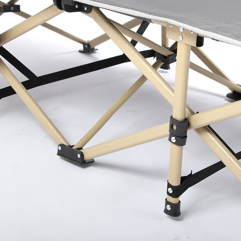 Folding Bed Single Lunch Break Bed Army Bed Office Umbrella Bed Nap Bed Flat Round Square Tube Outdoor Emergency Ten-foot Bed