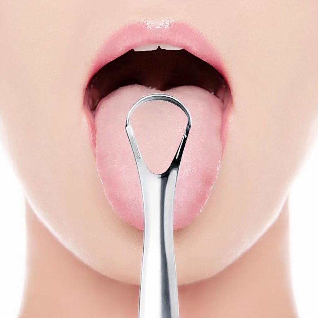 Tongue Coating Cleaning Brush Stainless Steel Tongue Scraper to Remove Bad Breath Artifact to Clean Tongue Coating Oral Tool Deodorizing Portable Home