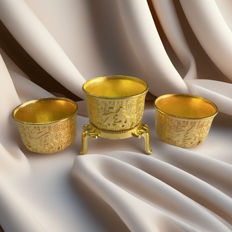Латунный кубок для поклонения, чашка для воды, украшение для домашнего поклонения