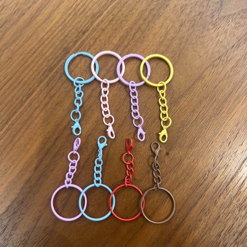 Яркий раскрашенный брелок с цепочкой и карабином для ключей, DIY, ручная работа, аксессуары, брелок для куклы