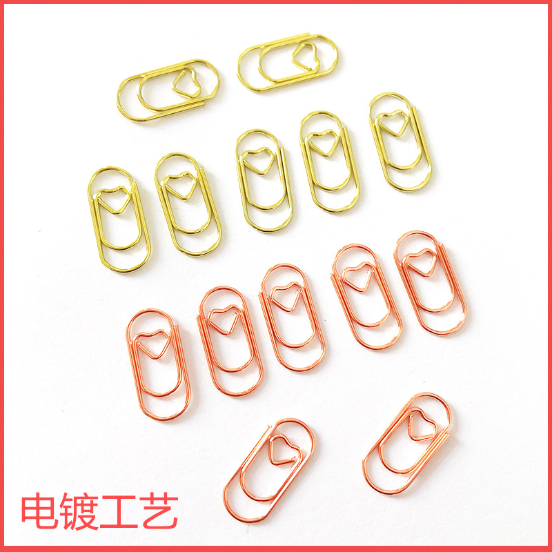 Мини-скрепки в форме сердца, металлические, 20mm