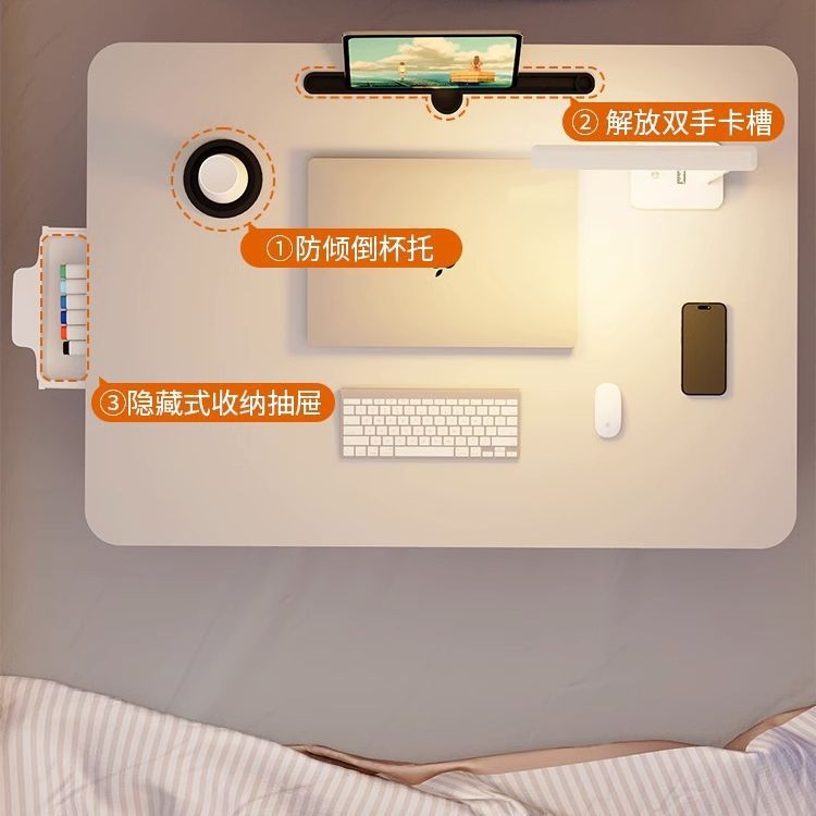 Foldable Bed Small Table Computer Desk Student Dormitory Upper Bed Study Table Home Bedroom Bay Window Lazy Book