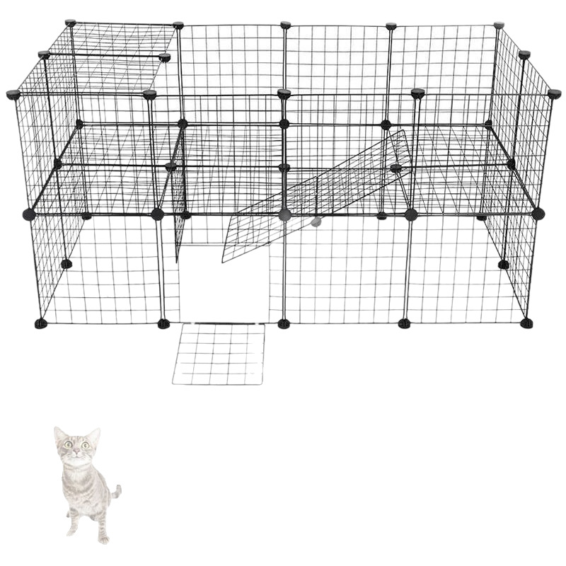 Pet Fence Mesh Rabbit Cat and Dog Cage Can Be Stacked with Combined Assembled Fence Cage Multi-Function
