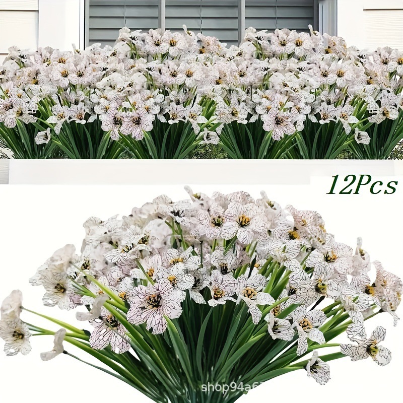 Outdoor Artificial Flowers, Artificial Flowers, Spring Grass, Violets, Wedding Garden Decoration Flowers, Artificial Green Plants, Cross-Border