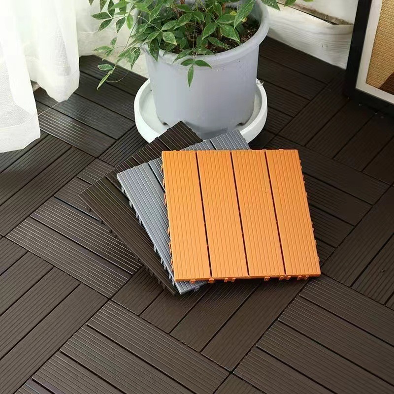 Plastic Floor Manufacturer Outdoor Balcony Floor Paving Terrace Courtyard Renovation Outdoor Self-Laying Splicing Wood-Plastic Floor