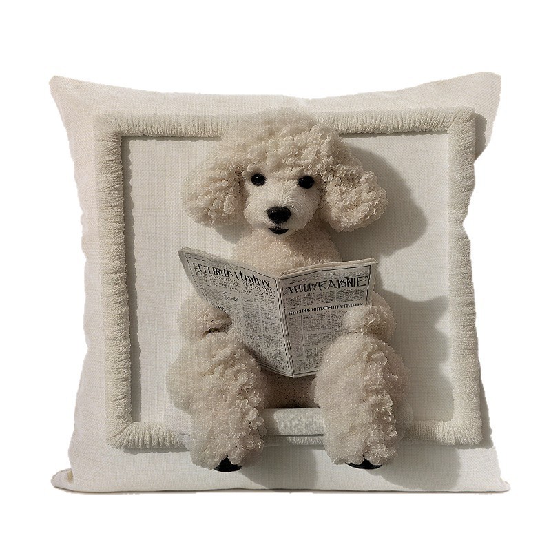 Amazon's Hottest 3D Puppy Imitation Embroidery Pillow Cover Bohemian Style Sofa Printed Cushion Cushion Wholesale