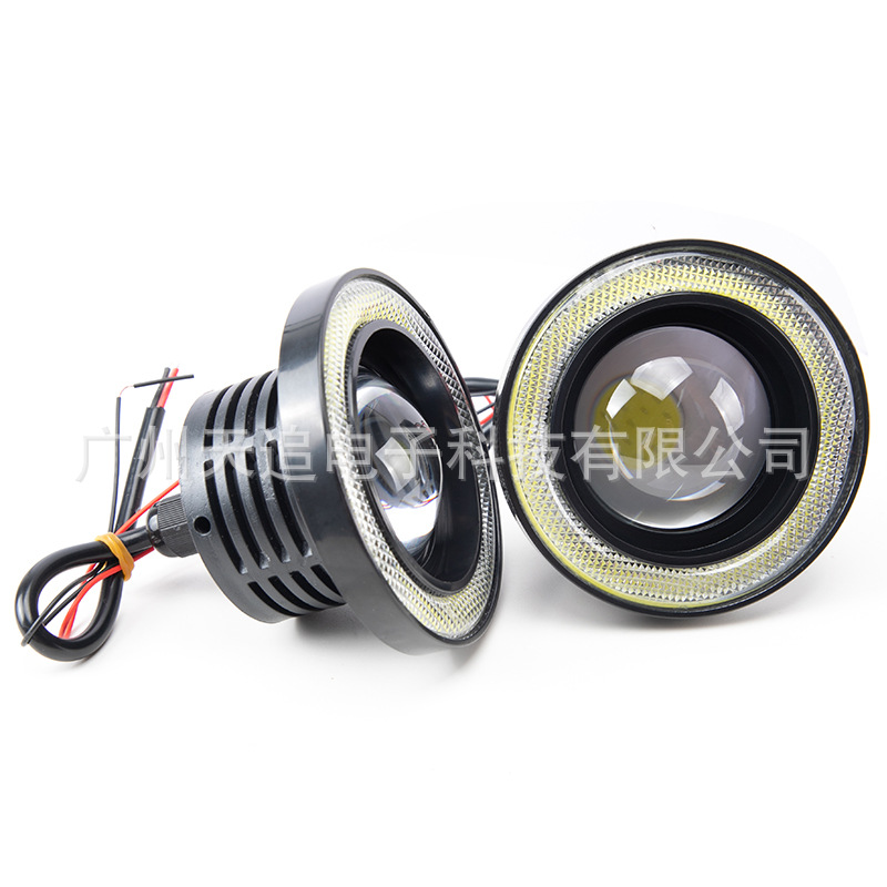 Tianzhu Car Led Fog Light 89mm with Cob Angel Eyes Bull's Eye Fog Light Modified Fog Light Daytime Running Light 3.5inch