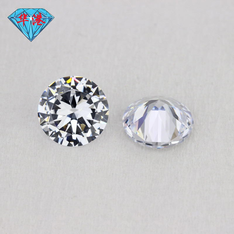 Huagang Gem Round White Zircon Bare Stone Wholesale Wuzhou AAA Hao Stone Cubic Zirconia CZ Diamond Micro Inlay