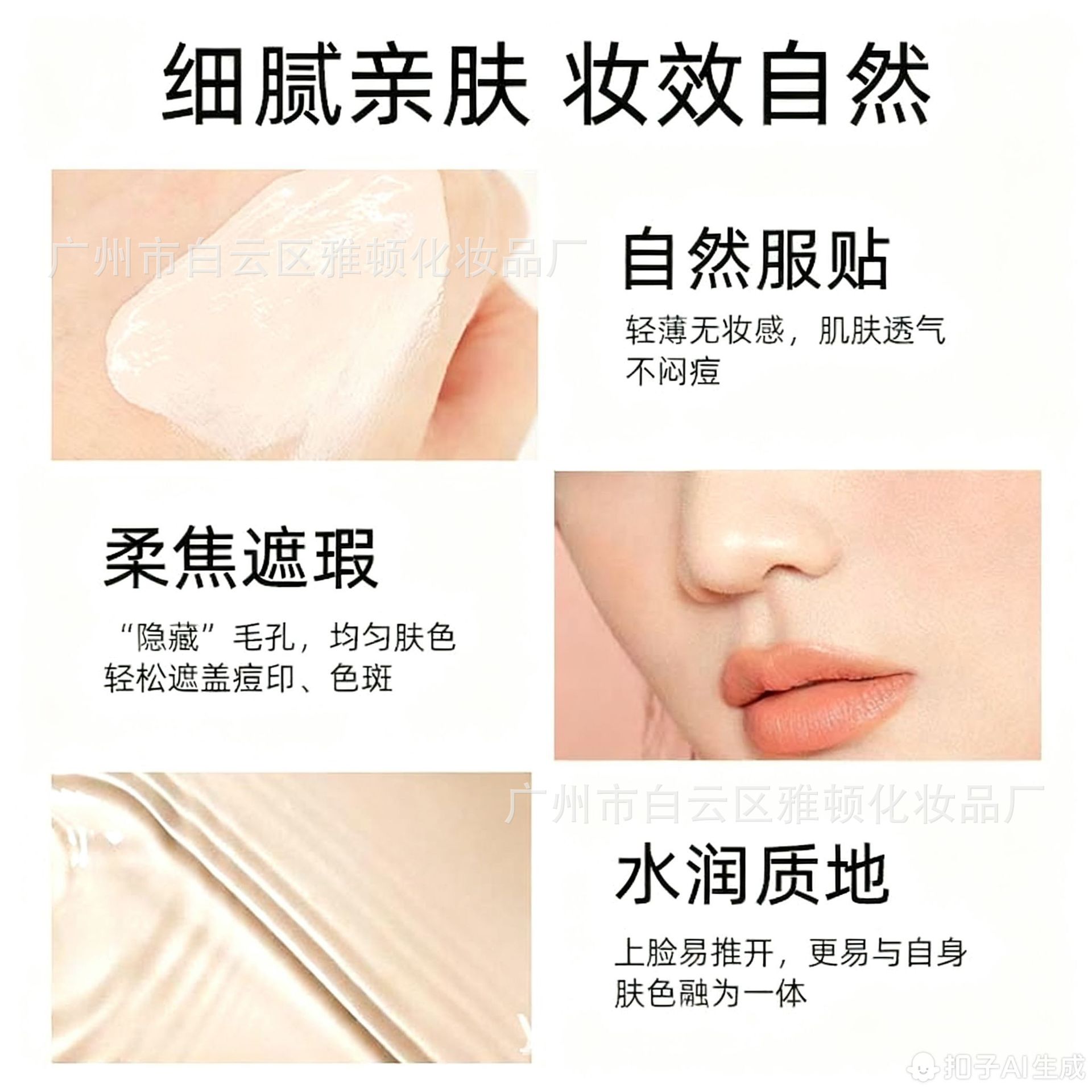 Cross-Border Liquid Foundation Customized Cosmetics Processing Factory Oem Concealer Moisturizing Long-Lasting Cosmetics in Various Shades