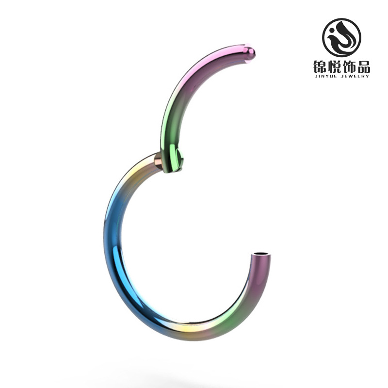 Amazon 316 Stainless Steel Basic Piercing Nose Ring Europe, America and Africa Seamless Closed Ring Body Piercing Jewelry