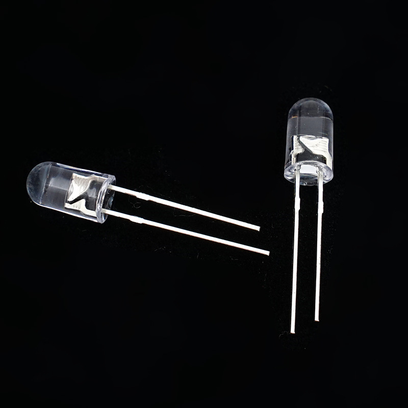 f5 lamp bead round head endless transparent colorful led light emitting diode 5mm super bright red green blue light short foot plug-in