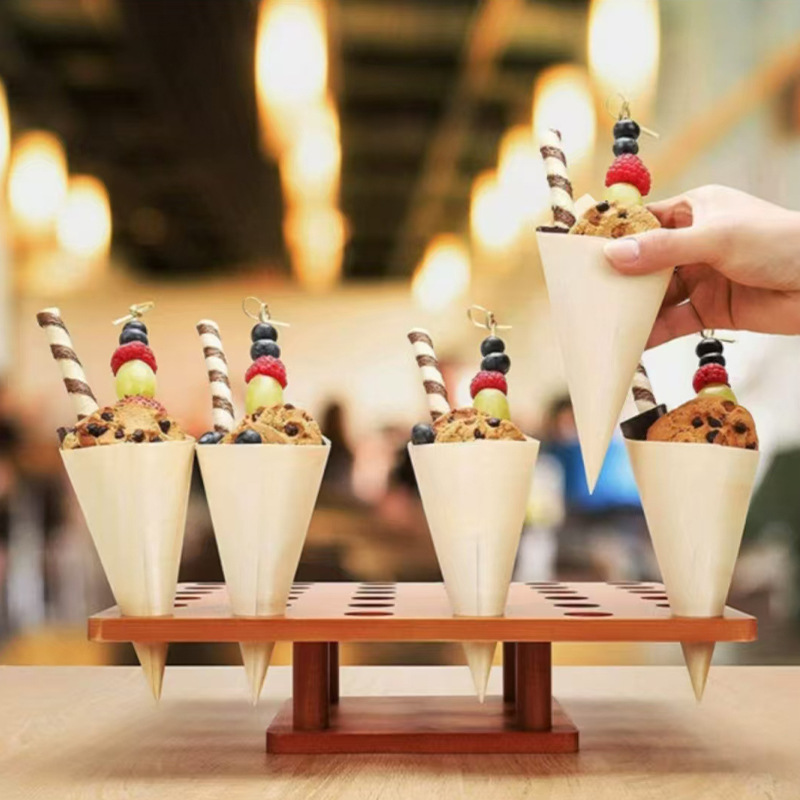 Прямые поставки с завода, экологически чистый биоразлагаемый деревянный рожок, простой рожок для мороженого, конус для закусок