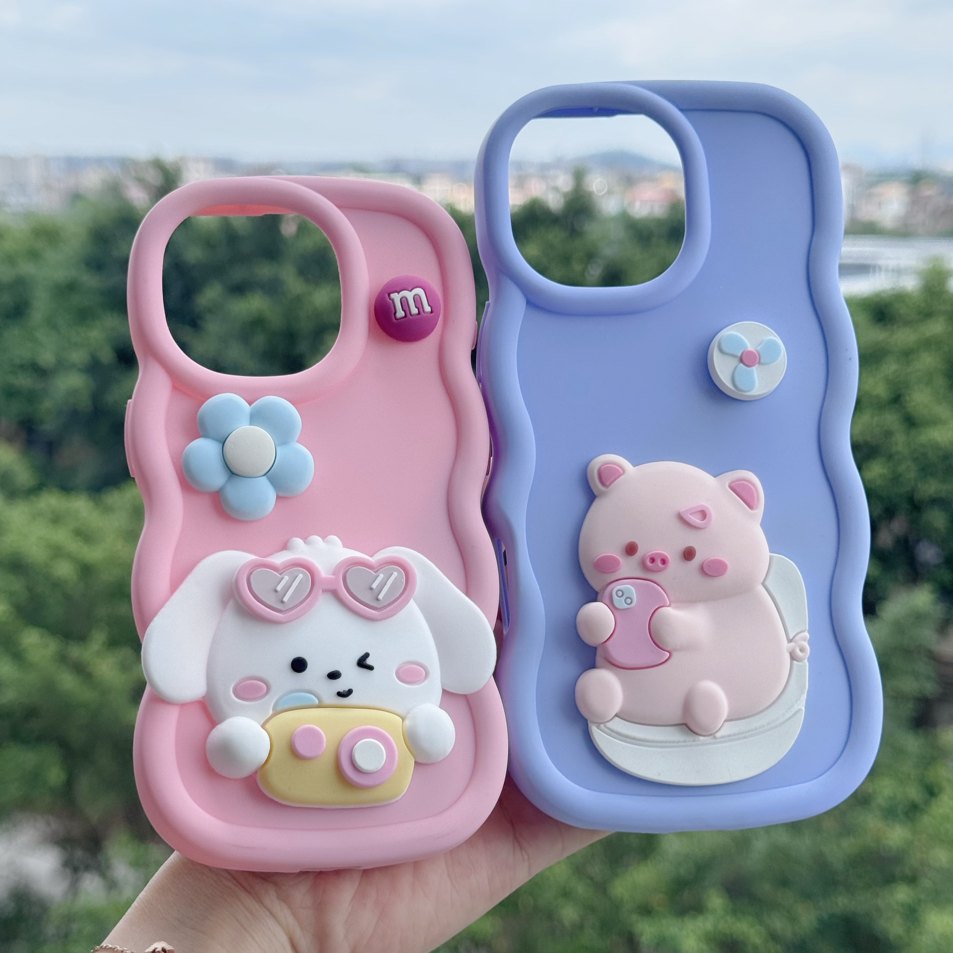 Pvc Soft Silicone Patch Cartoon Camera Cinnamon Dog Camera Piggy DIY Water Cup Material Mobile Phone Case Small Accessories