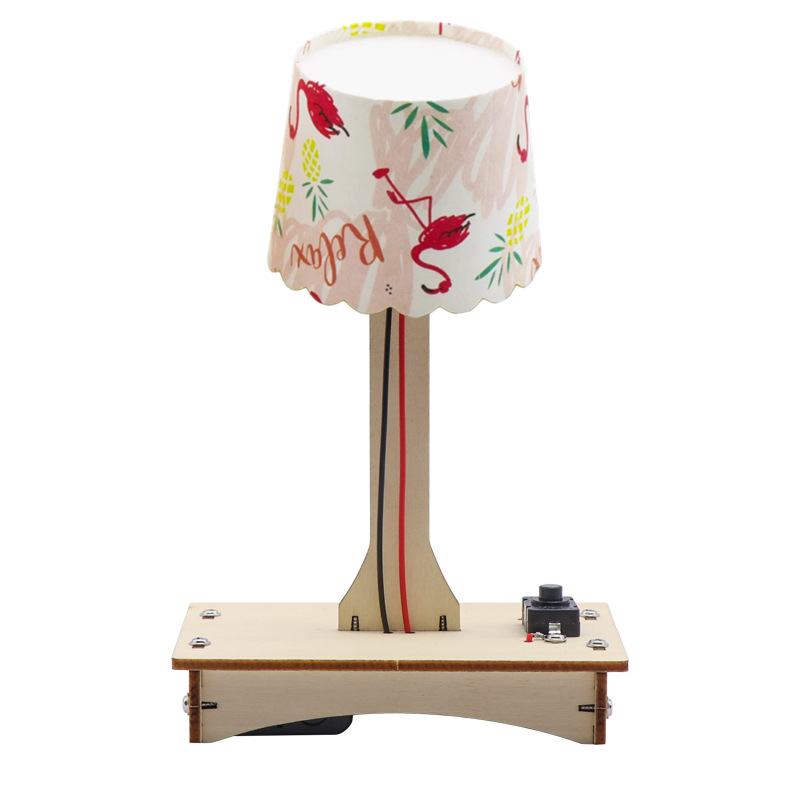 Wooden Small Table Lamp Science Small Production DIY Materials Primary School Experimental Science and Technology Small Invention Materials Creative Small Inventions