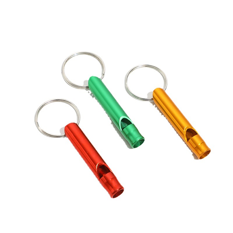 Aluminum alloy color small whistle fire field survival whistle small key chain advertising creative logo small gift