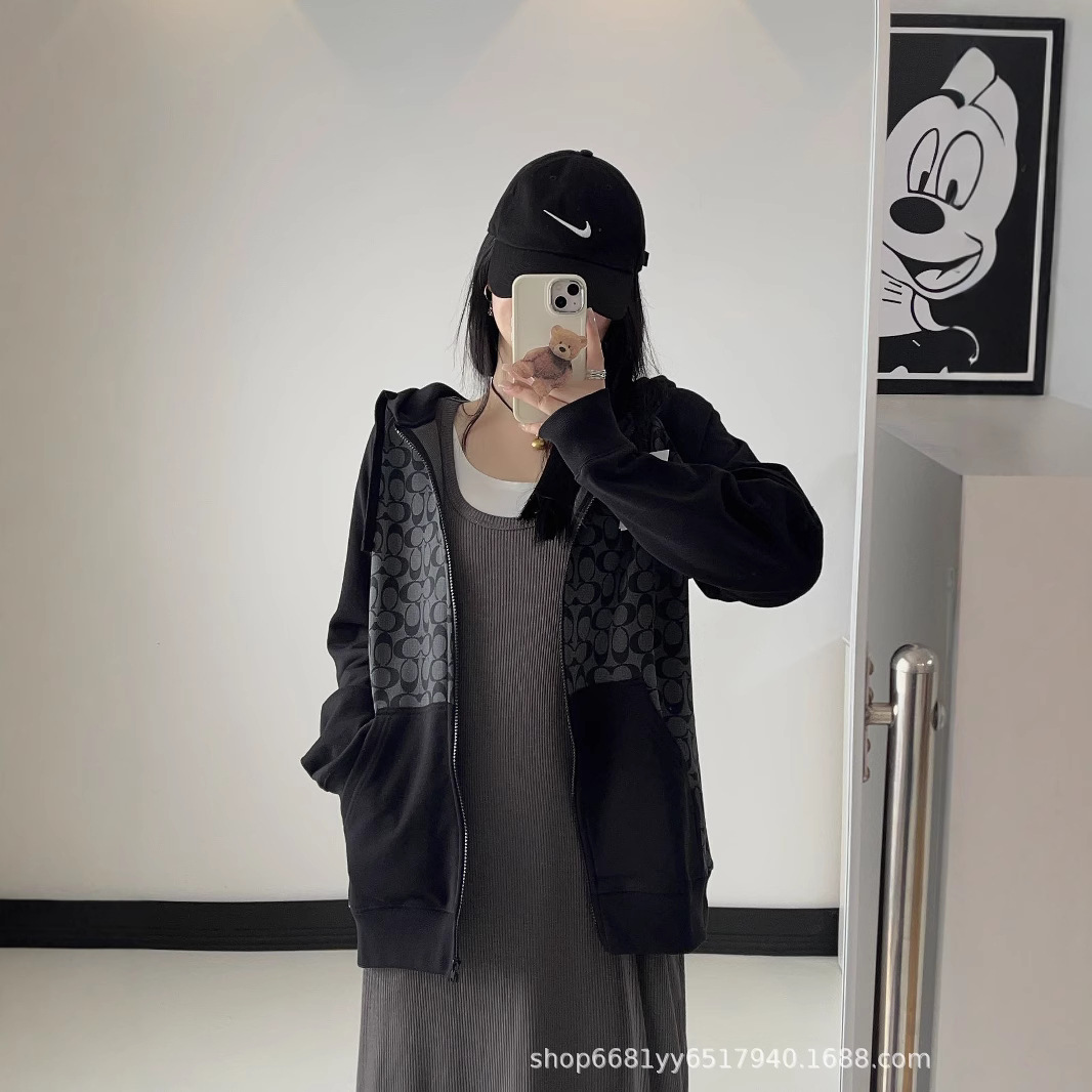 Kaojia осень и зима новый классический CH старый цветочный полный принт повседневный свободный универсальный мужской и женский кардиган худи