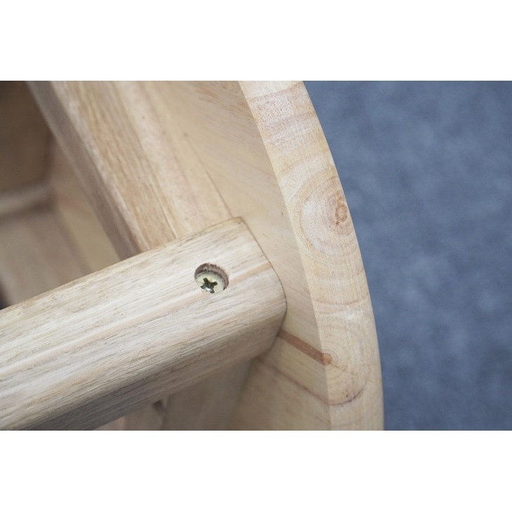 Solid Wood High Stool High Chair Natural Wood Color High Stool Durable Stall Booster Stool Restaurant Round Lemon Tea