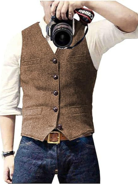 2025 New Herringbone Foreign Trade Amazon Aliexpress Men's Suit Vest Men's Vest Wedding Banquet