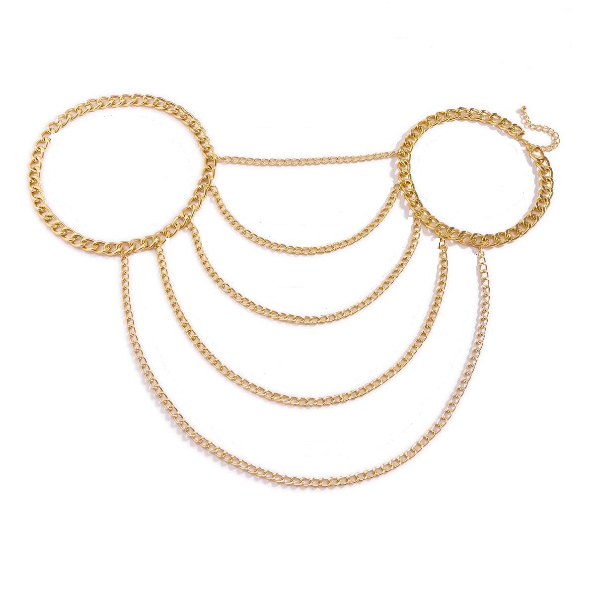 European and American Personality Multi-layer Chain Tassel Shoulder Chain Women's Sexy Geometric U-Shaped Neck Collarbone Necklace Shoulder Body Chain