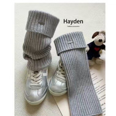 Trendy Autumn and Winter Warm Versatile Slouch Socks for Women, New Solid Color Knitted Socks for Girls, Korean Style