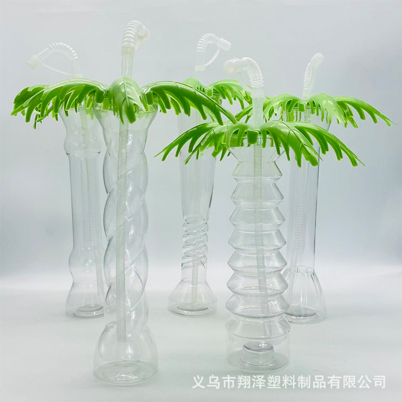 Заводская купа с изображением кокосовой пальмы, для летних напитков и сока, длинная шея, факел, гантель, кокосовая пальма