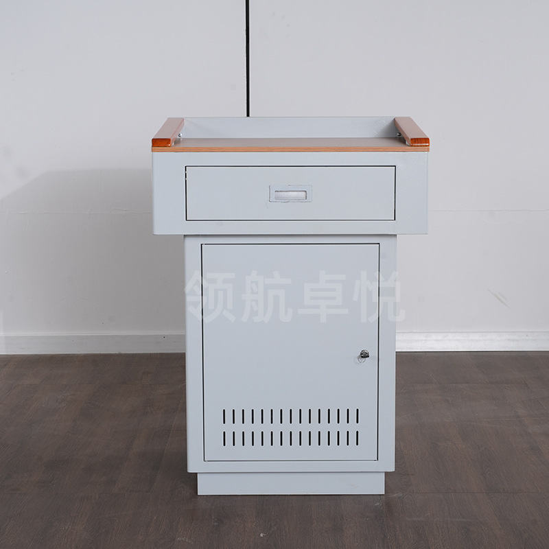 Steel Mobile Podium for Teachers, Classroom, School, Multifunctional Central Control Lectern with Universal Wheel Design