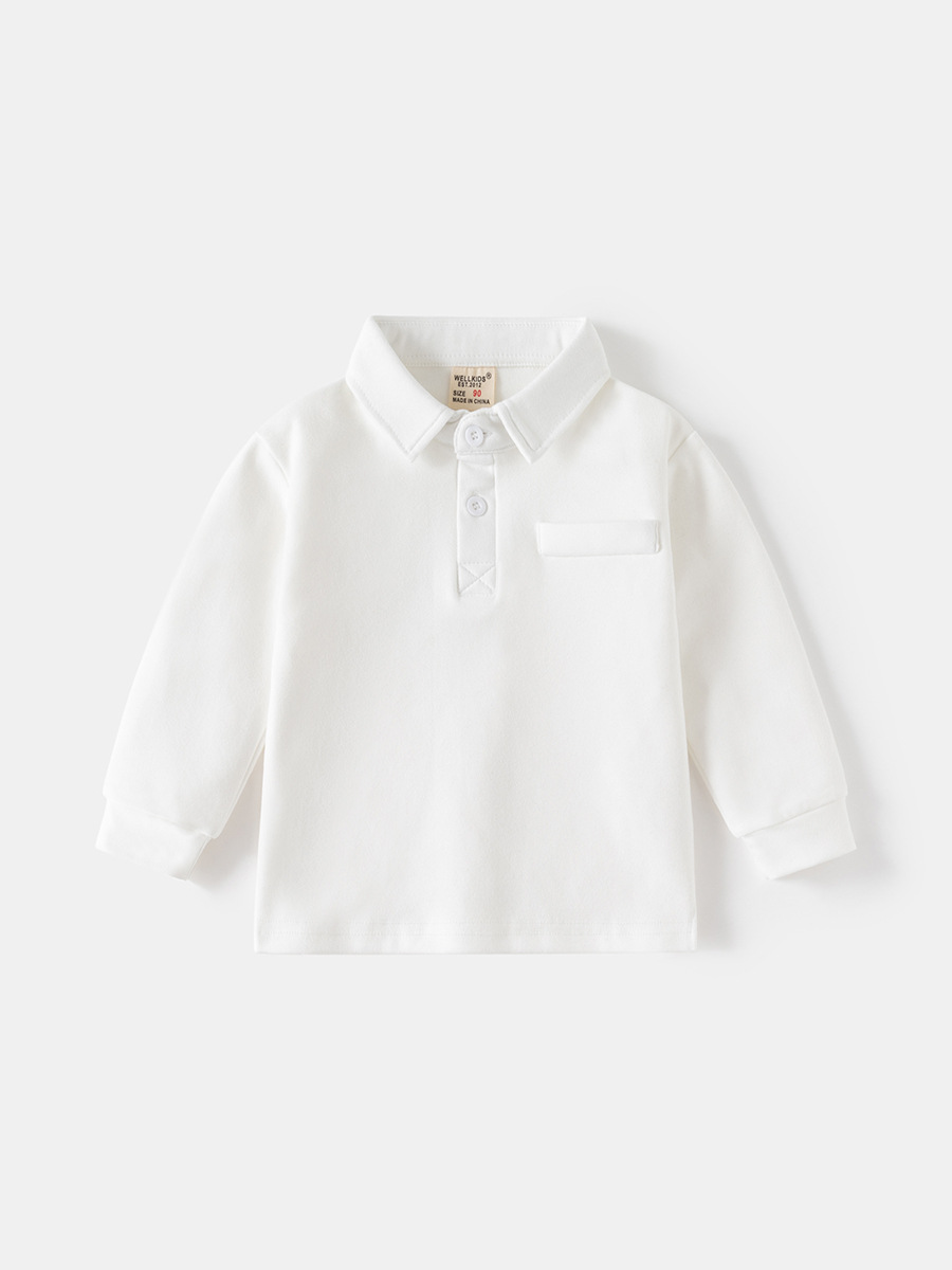 Children's POLO shirt 2024 new boys lapel thick long sleeve T Korean baby autumn coat children's clothing wholesale
