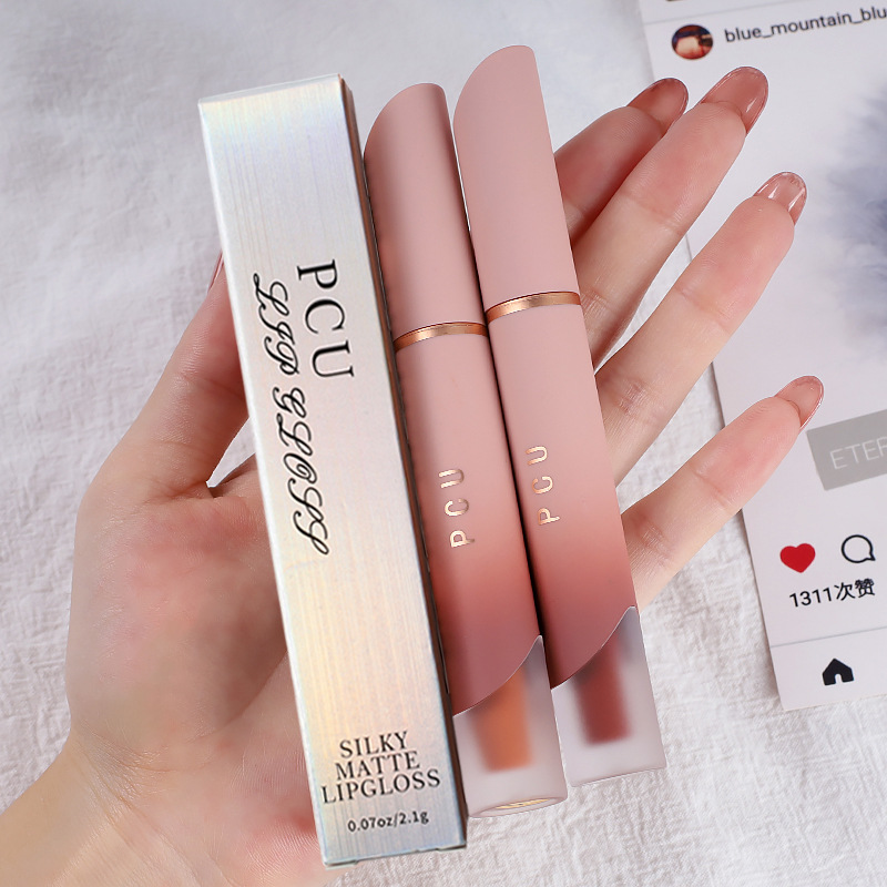 Кросс-бордовые взрывные PCU порошковые тюбики матовая помада для губ не липнет к чашке не выцветает винтажная кремовая губная помада нюдовый макияж