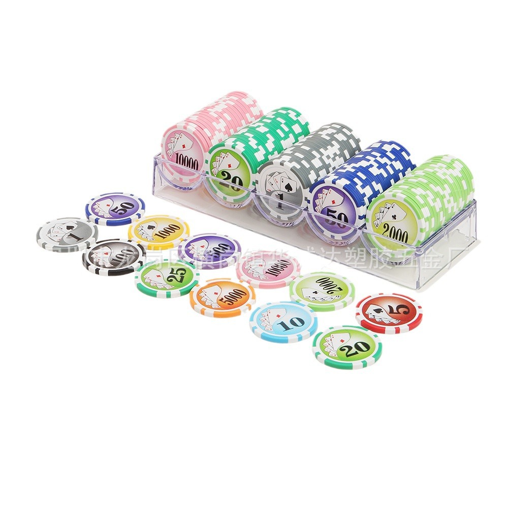 Coverless chip box large quantity discount 5 transparent chip rack storage box tray can hold chip coins 100 pieces