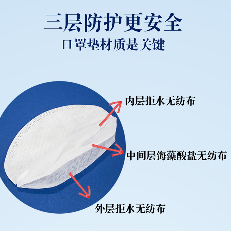 Disposable mask pad mask replacement inner pad non-woven isolation cotton pad independent packaging 50 pieces large wholesale