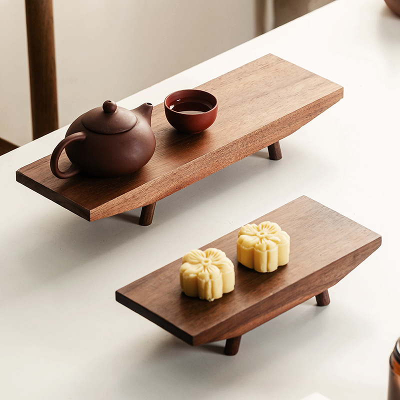 Chinese High-End Entrance Decoration Ornaments Room Living Room Tea Table Desktop Countertop Storage Rack Solid Wood Tray