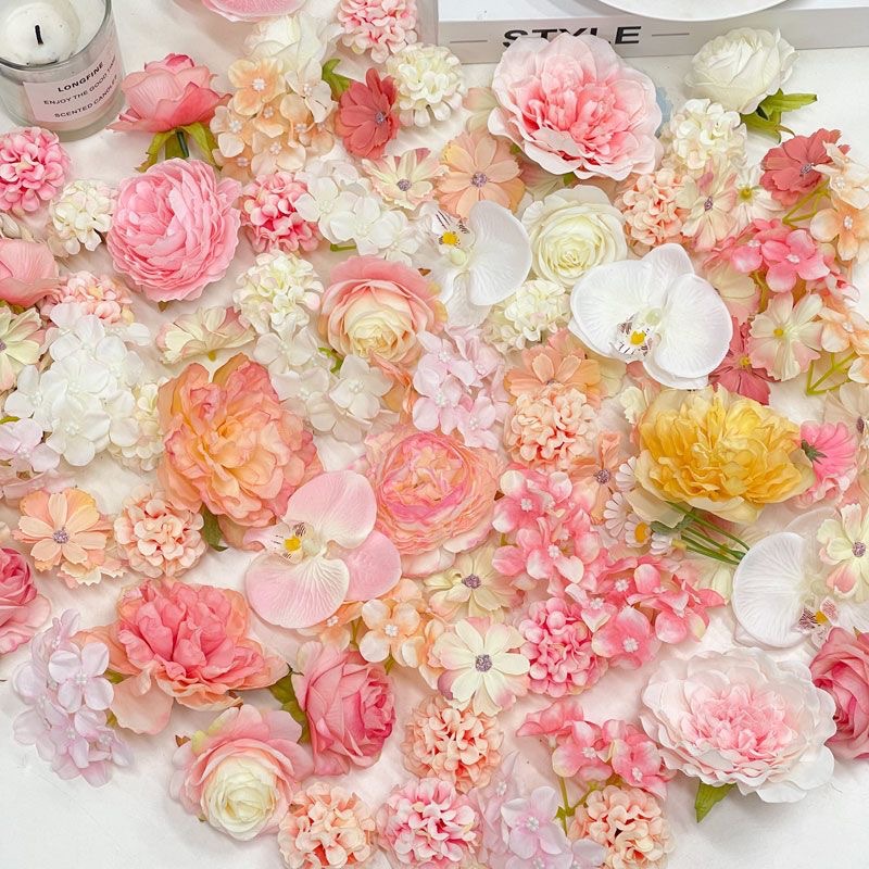 Simulation small flowers mix and match diy handmade wedding material bag fake flower head hand-made hairpin flower headdress wreath wholesale