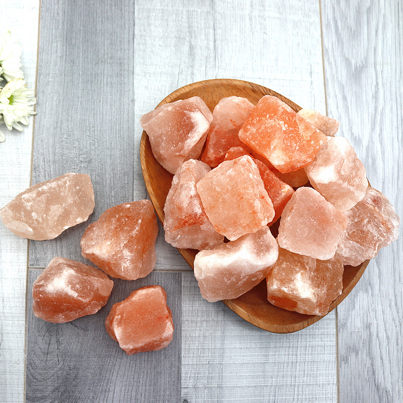 Himalayan Salt Block Orange Salt DIY Salt Block Salt Art Lamp Block Salt Gravel Rose Salt Stone Block 2-4cm Salt Block