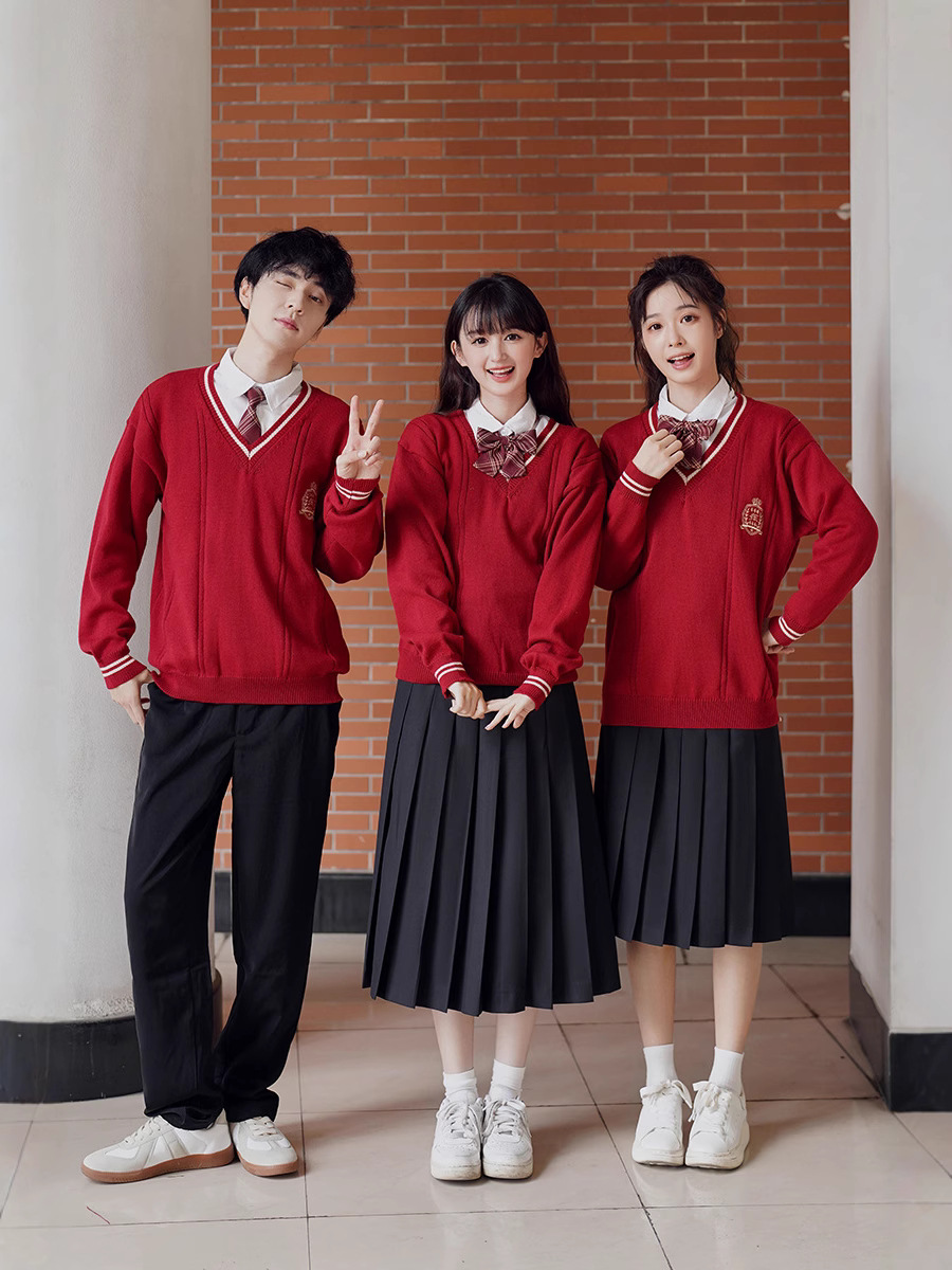 Class uniform autumn college style sweater junior high school students Senior high school students sports graduation chorus uniform school uniform suit