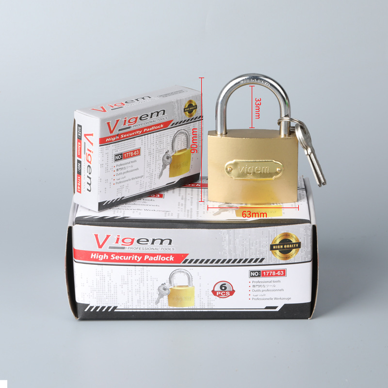 Imitation Copper Lock Cabinet Dormitory Student Door Lock Open Single Unlock Household Imitation Copper Small Lock Thin Imitation Copper Padlock