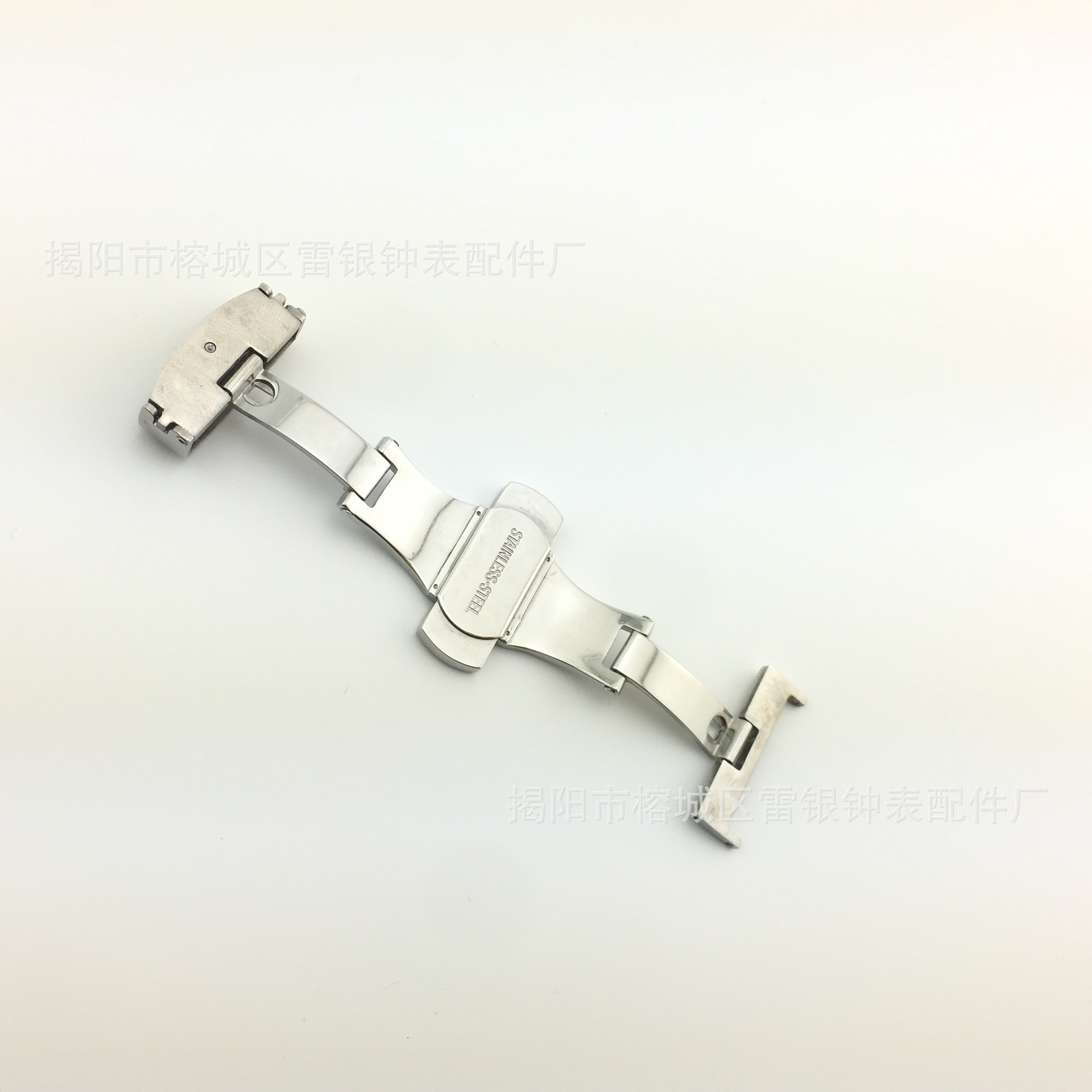 Belt Butterfly Buckle Stainless Steel Butterfly Buckle Automatic Double Press Butterfly Buckle Elastic Buckle Watch Buckle Leather Strap Buckle Watch Accessories