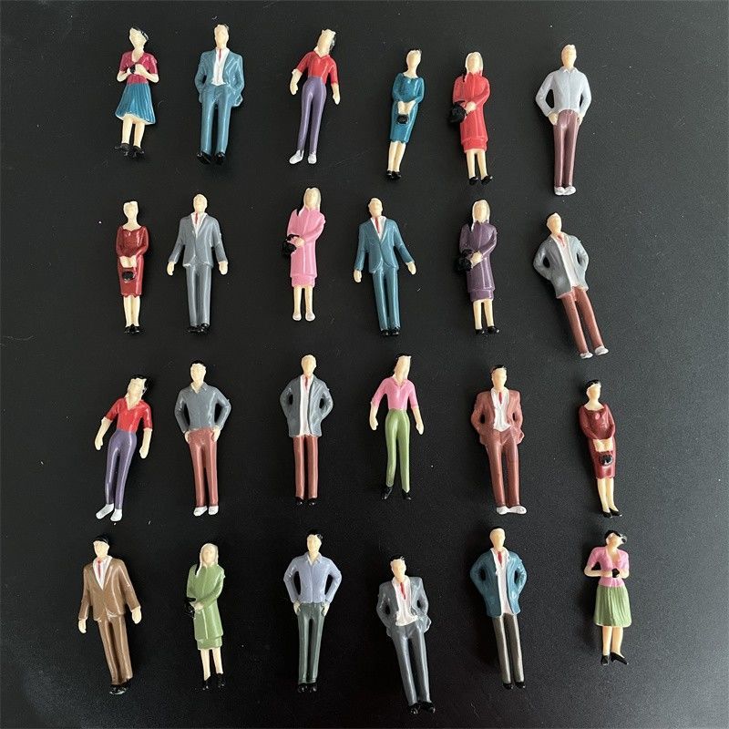 Color man mini building sand table scene color character model material simulation doll micro landscape model small figure