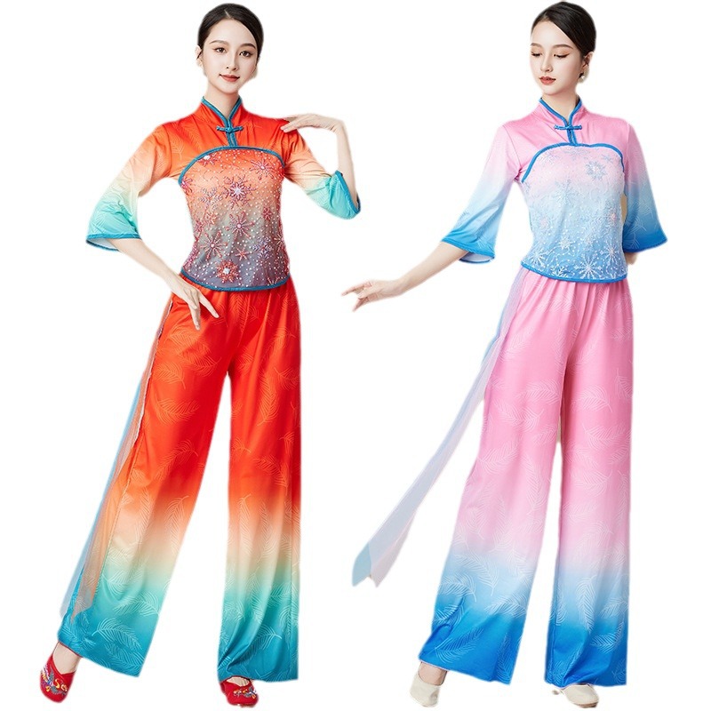 New Square Dance Classical Fan Dance Costume Dance Yangko suit Middle-aged and Old People